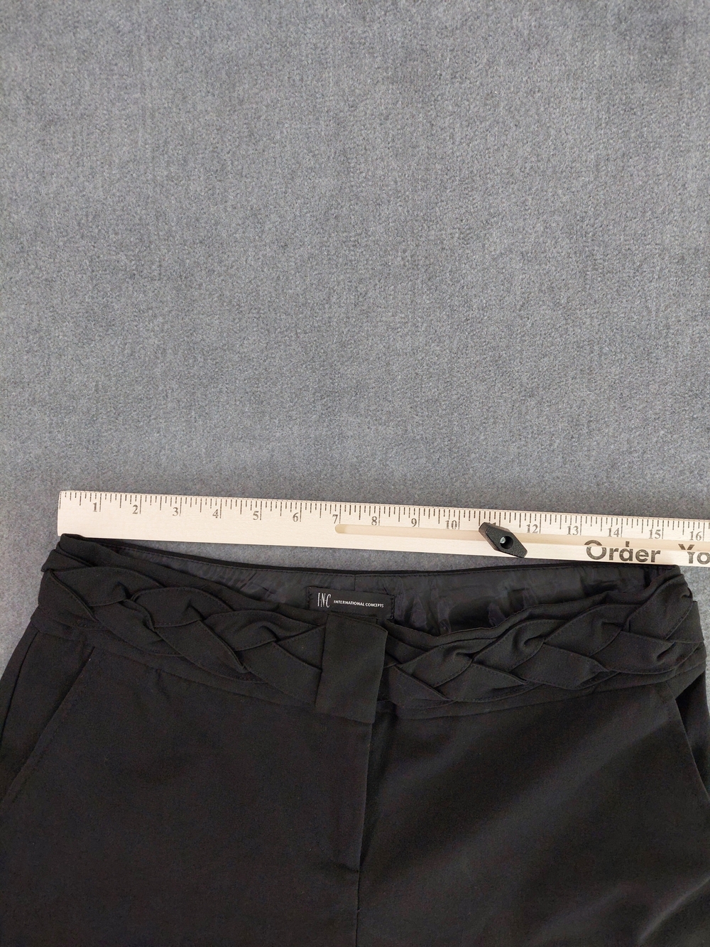 INC International Concepts Black Braided Waist Dress Shorts Size 8 - Picture 3 of 11
